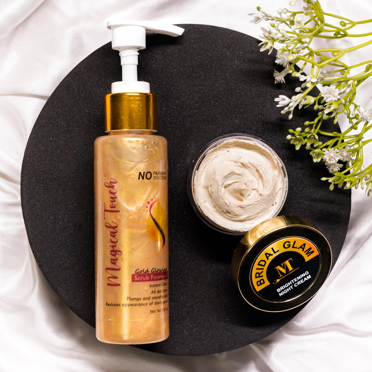 BRIDAL GLOW COMBO (Bridal Glam Night Cream + Gold Glowing Facewash)