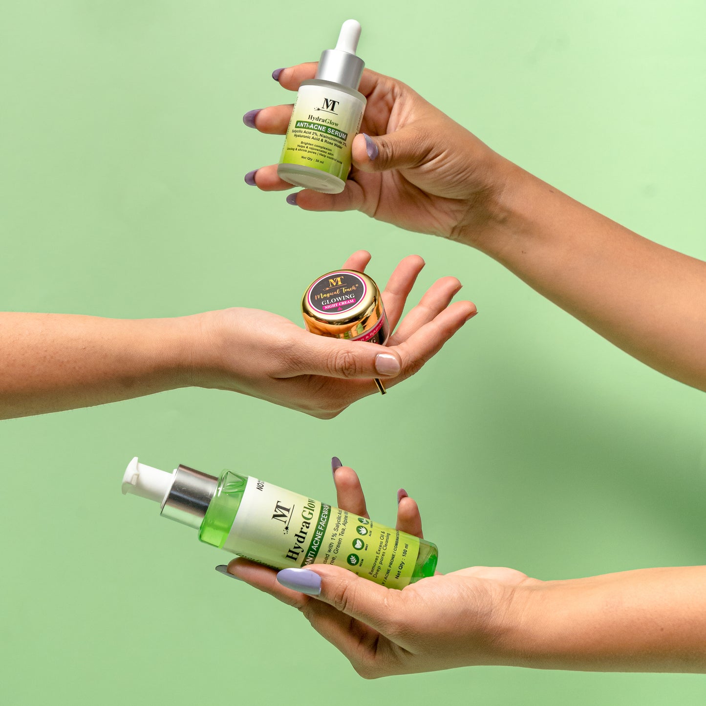 ACNE TRIO (Facewash + Serum + Glowing Night Cream)