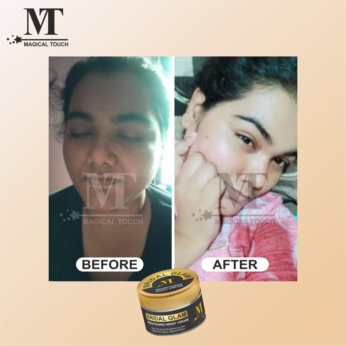 Bridal Glam Brightening Night Cream- Results in 5 Days | Skin Whitening, Spot Reduction & Glow Boost (50 gms)