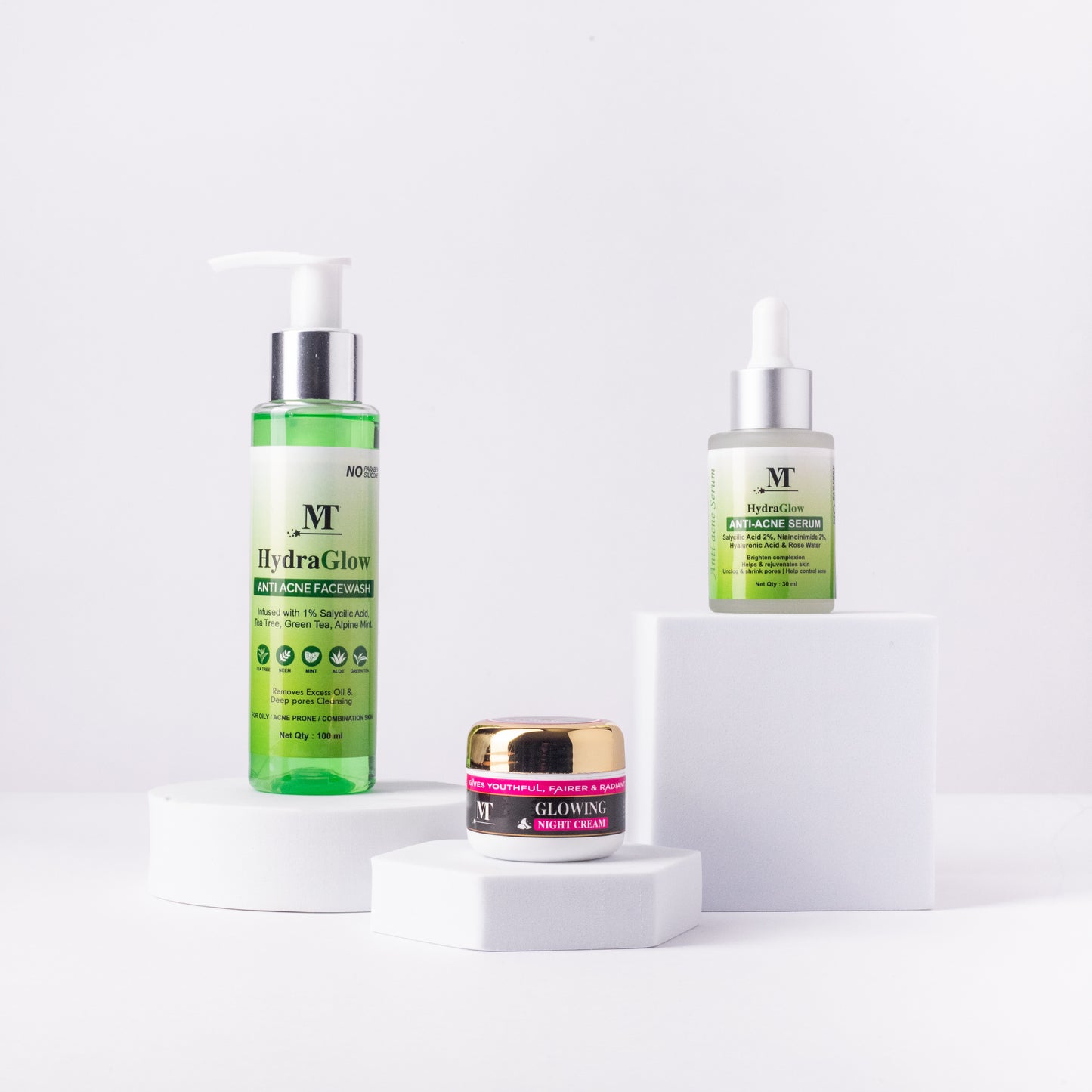 ACNE TRIO (Facewash + Serum + Glowing Night Cream)