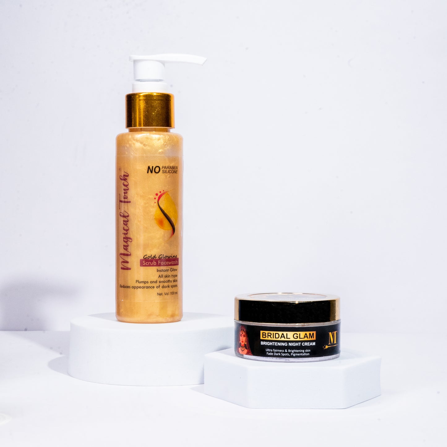 BRIDAL GLOW COMBO (Bridal Glam Night Cream + Gold Glowing Facewash)