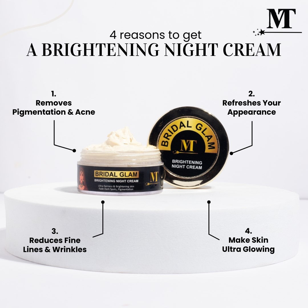 Magical Touch Bridal Glam Brightening Night Cream – Visible Glow in 7 Days | Skin Whitening, Spot Reduction & Glow Boost | Beauty Whitening Cream (50 gms)