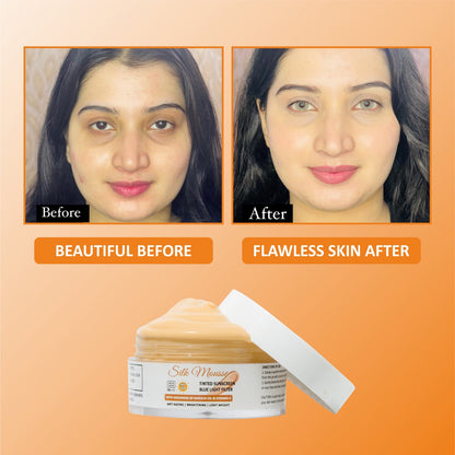 SILK PRIMER with MOUSSE TINTED SUNSREEN SPF 60 PA+++ Blue Light Filter (Lab Tested)