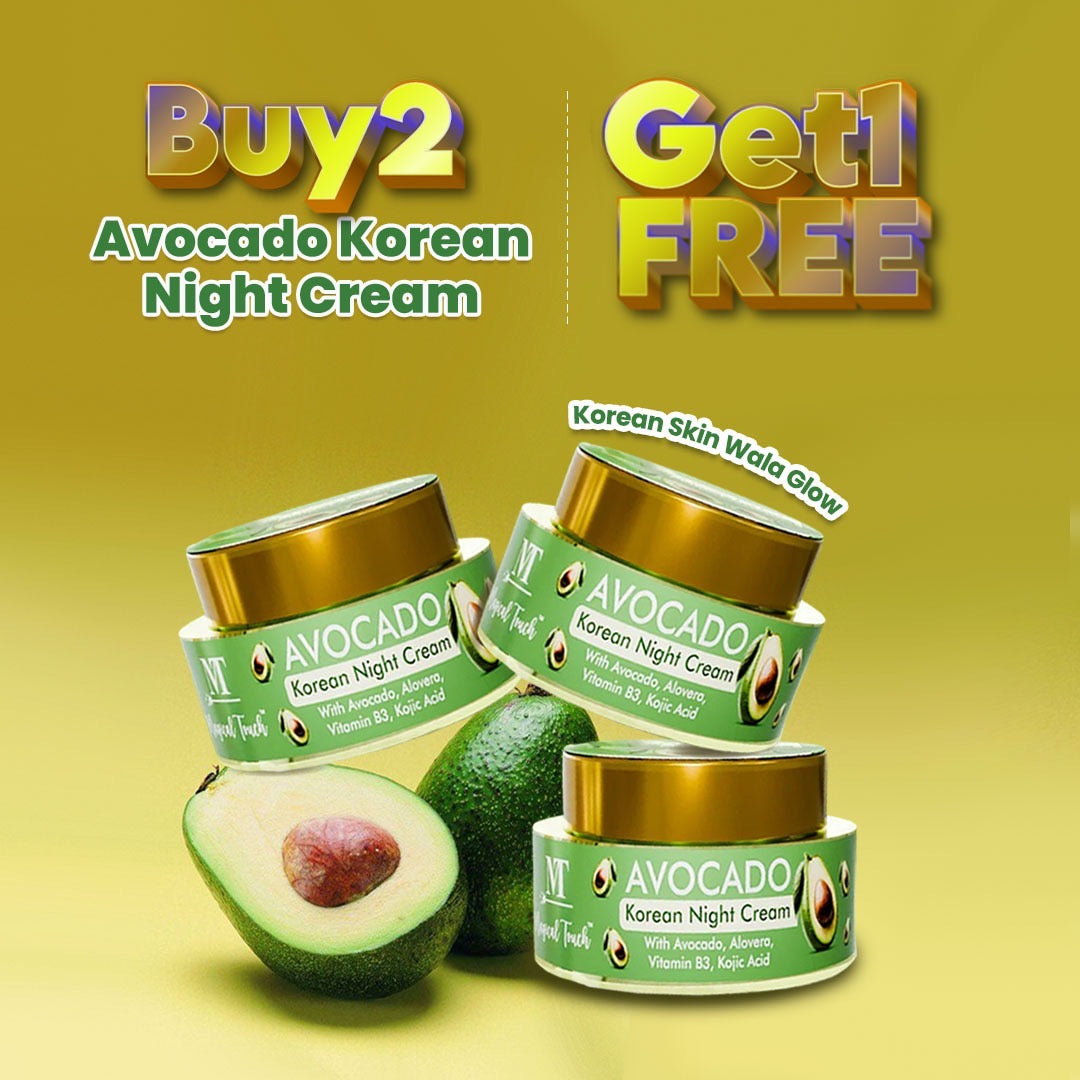 (Buy 2 Get 1) Avocado Korean Night Cream | Skin Brightening and Whitening | Results in 7 Days (30 gms)