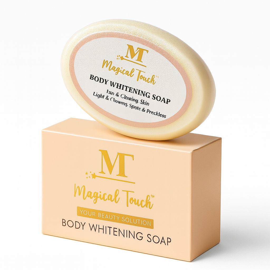 Magical Touch Body Whitening Soap for Glowing Skin | Tan Removal, Brightening & Deep Cleansing | Lightens Dark Spots & Evens Skin Tone (2 weeks results)