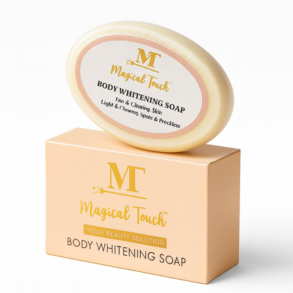 Magical Touch Body Whitening Soap for Glowing Skin | Tan Removal, Brightening & Deep Cleansing | Lightens Dark Spots & Evens Skin Tone (2 weeks results)