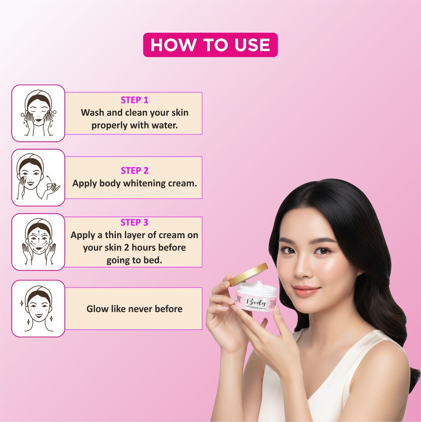 MT Full Body Whitening Cream for Glowing Skin | Dullness & Tan Removal Cream | Fade Dark Spots & Uneven Skin Tone. (2 weeks results)