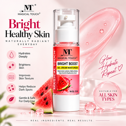 Bright-Boost Gel Cream MOISTURISER - Deep hydration & glowing skin.