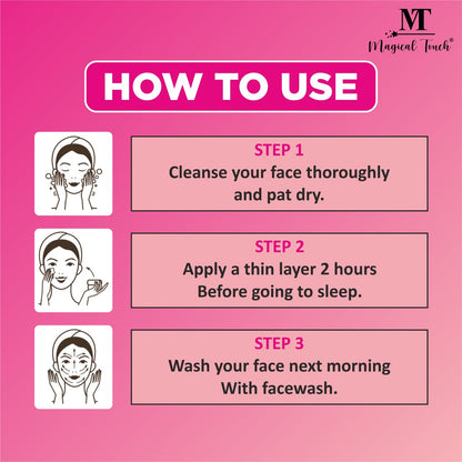 Magical Touch Glowing Night Cream for Bright Skin | Skin Whitening, Repair & Hydration Formula | Removes acne pimples and dark spots (7 days results)