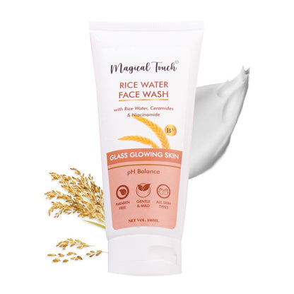 Magical Touch Korean Rice Water Facewash for Glowing Skin | Brightening, Deep Cleansing & Tan Removal | Anti-Dullness & Gentle Daily Cleanser