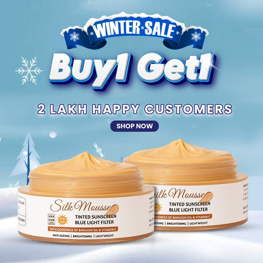 Buy 1 Get 1 SILK PRIMER with MOUSSE TINTED SUNSREEN SPF 60 PA+++ Blue Light Filter (Lab Tested)