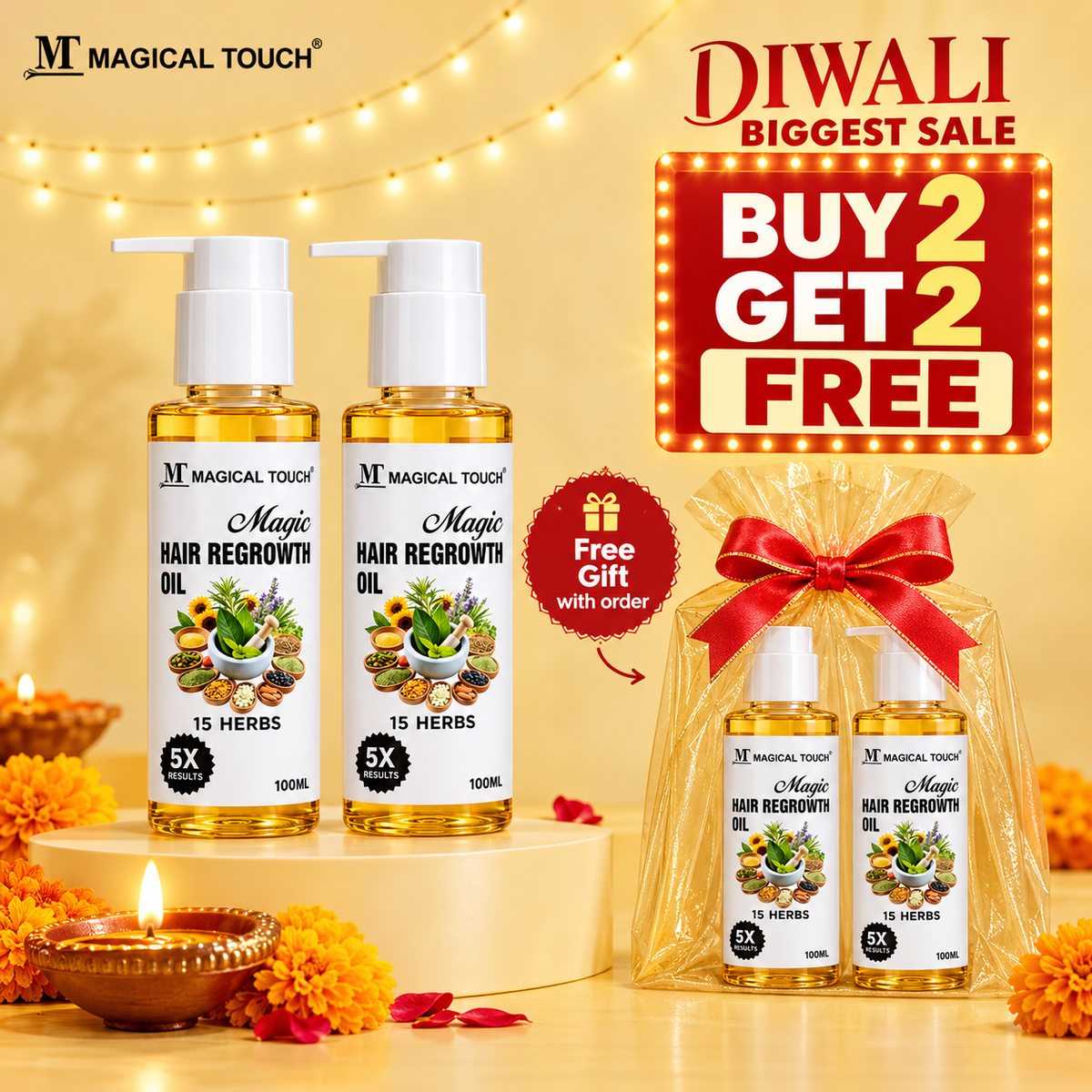 Buy2-Get2 FREE- MAGIC HAIR REGROWTH OIL | 1 month visible results. (Copy)