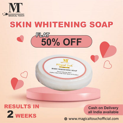 Magical Touch Body Whitening Soap for Glowing Skin | Tan Removal, Brightening & Deep Cleansing | Lightens Dark Spots & Evens Skin Tone (2 weeks results)