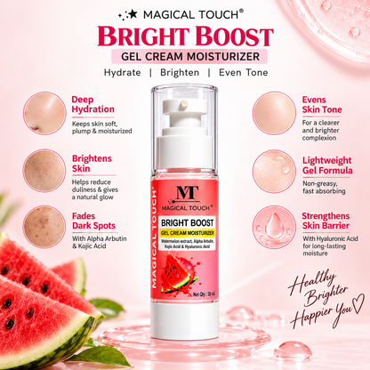 Bright-Boost Gel Cream MOISTURISER - Deep hydration & glowing skin.