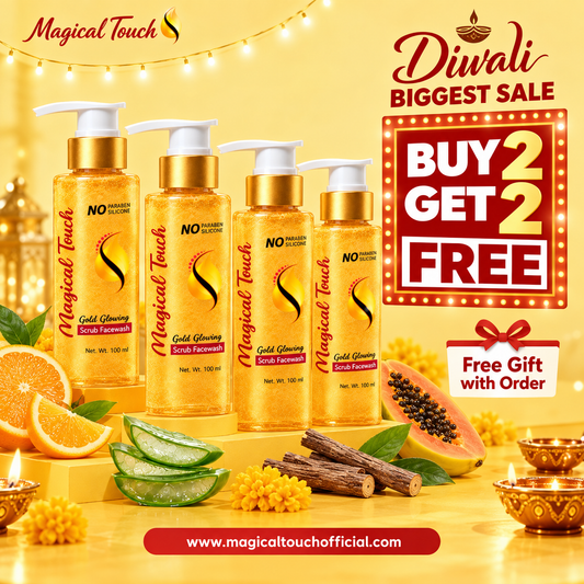 Buy 2 Get 2 FREE- 24K Bridal Gold Glowing Scrub Facewash | Radiant Glow for in just 1 Wash. (Copy)