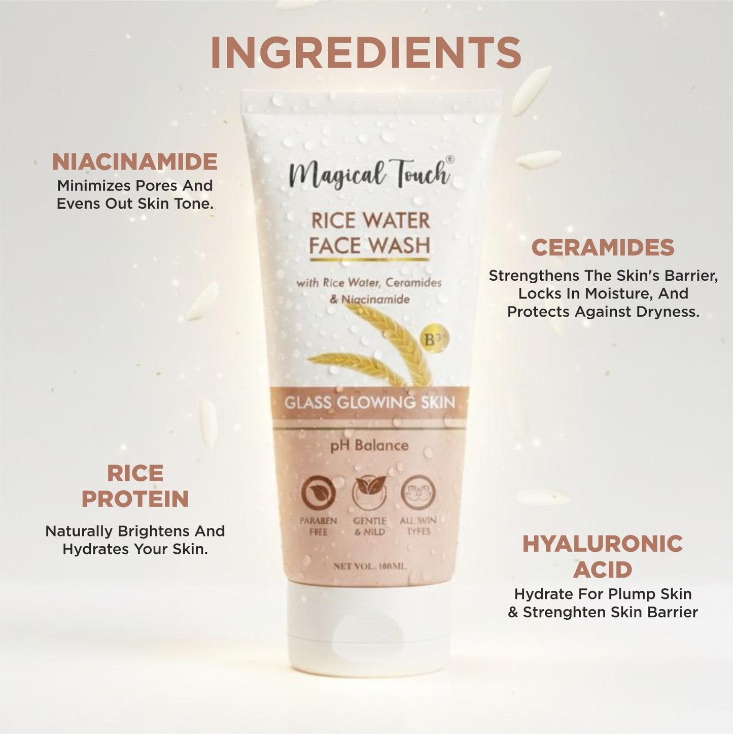 Rice Water Facewash for Glass Glow Skin.