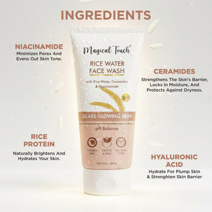 Rice Water Facewash for Glass Glow Skin.