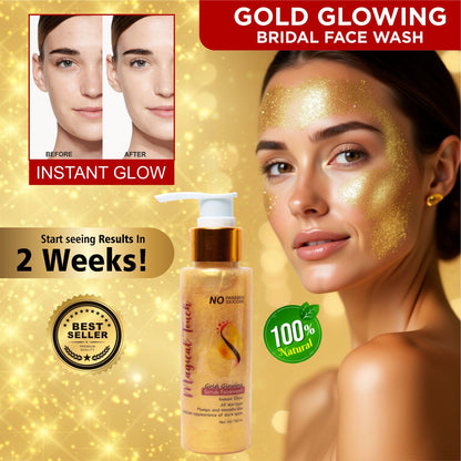 Magical Touch 24K Bridal Gold Glowing Scrub Facewash | Brightening, Tan Removal & Instant Glow for Brides |Whitening, Polishing & Radiant Glow in One Wash | Instant glow.