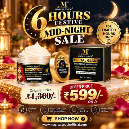 3 hours sale- Bridal Glam Night Cream - Results in 10 Days (30 gms) | Ultra Fairness & Glowing Skin