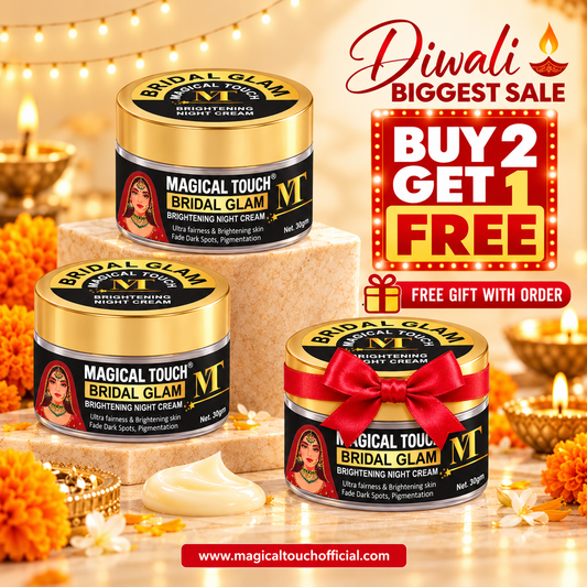 Buy 2 Get 1 Free Bridal Glam Korean Night Cream – 7 Days Results Challange (30 grams each)