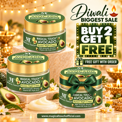 (Buy 2 Get 1) Avocado Korean Night Cream | Skin Brightening and Whitening | Results in 7 Days (30 grams each)
