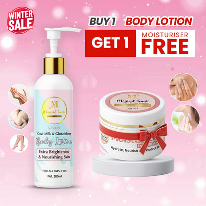 BUY 1 BODY LOTION + GET 1 MOISTURISER FREE 🎁 Winter Skincare (Face & Body Combo) Body Lotion with Spf + Moisturiser with Spf. Deep hydration.
