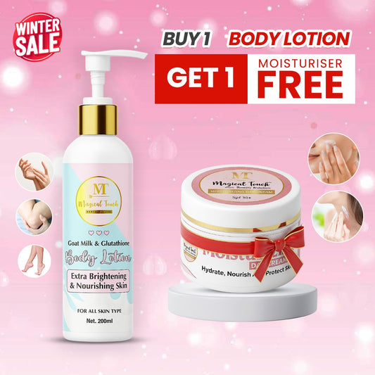 BUY 1 BODY LOTION + GET 1 MOISTURISER FREE 🎁 Winter Skincare (Face & Body Combo) Body Lotion with Spf + Moisturiser with Spf. Deep hydration.