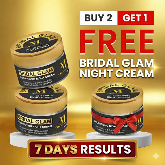 Buy 2 Get 1 Free Bridal Glam Korean Night Cream – 7 Days Results Challange