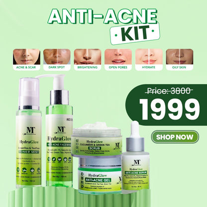 ANTI ACNE COMBO (FOR ACNE FREE & GLOWING SKIN) Toner + Facewash + Gel + Scrub + Serum