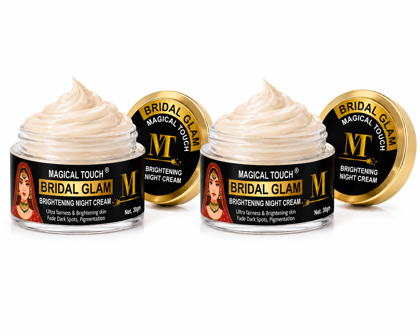 2 PCS COMBO OFFER- Bridal Glam Brightening Night Cream-  Results in 5 Days | Skin Whitening, Spot Reduction & Glow Booster (30 gms)