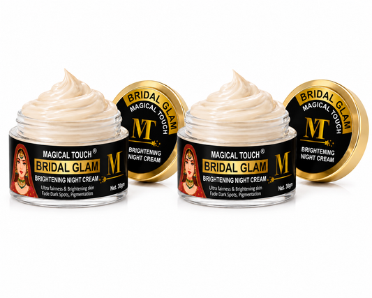 2 PCS COMBO OFFER- Bridal Glam Brightening Night Cream-  Results in 5 Days | Skin Whitening, Spot Reduction & Glow Booster (30 gms)