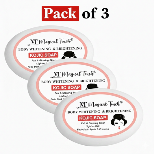 Pack of 3 Full Body Whitening Kojic Soap | Pigmentation & Spots lightening - (2 weeks results)