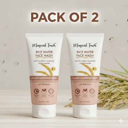 Get 2- Rice Water Brightening Facewash - Korean Glass Glowing Skin (100 grams)