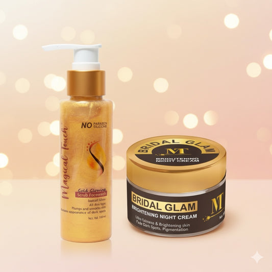 BRIDAL GLOW COMBO (Bridal Glam Night Cream + Gold Glowing Facewash)