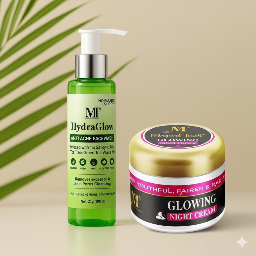 ACNE DUO (Glowing Night Cream + Tea Tree Facewash)