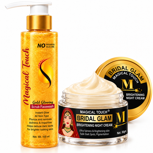BRIDAL GLOW COMBO (Bridal Glam Night Cream + Gold Glowing Facewash)