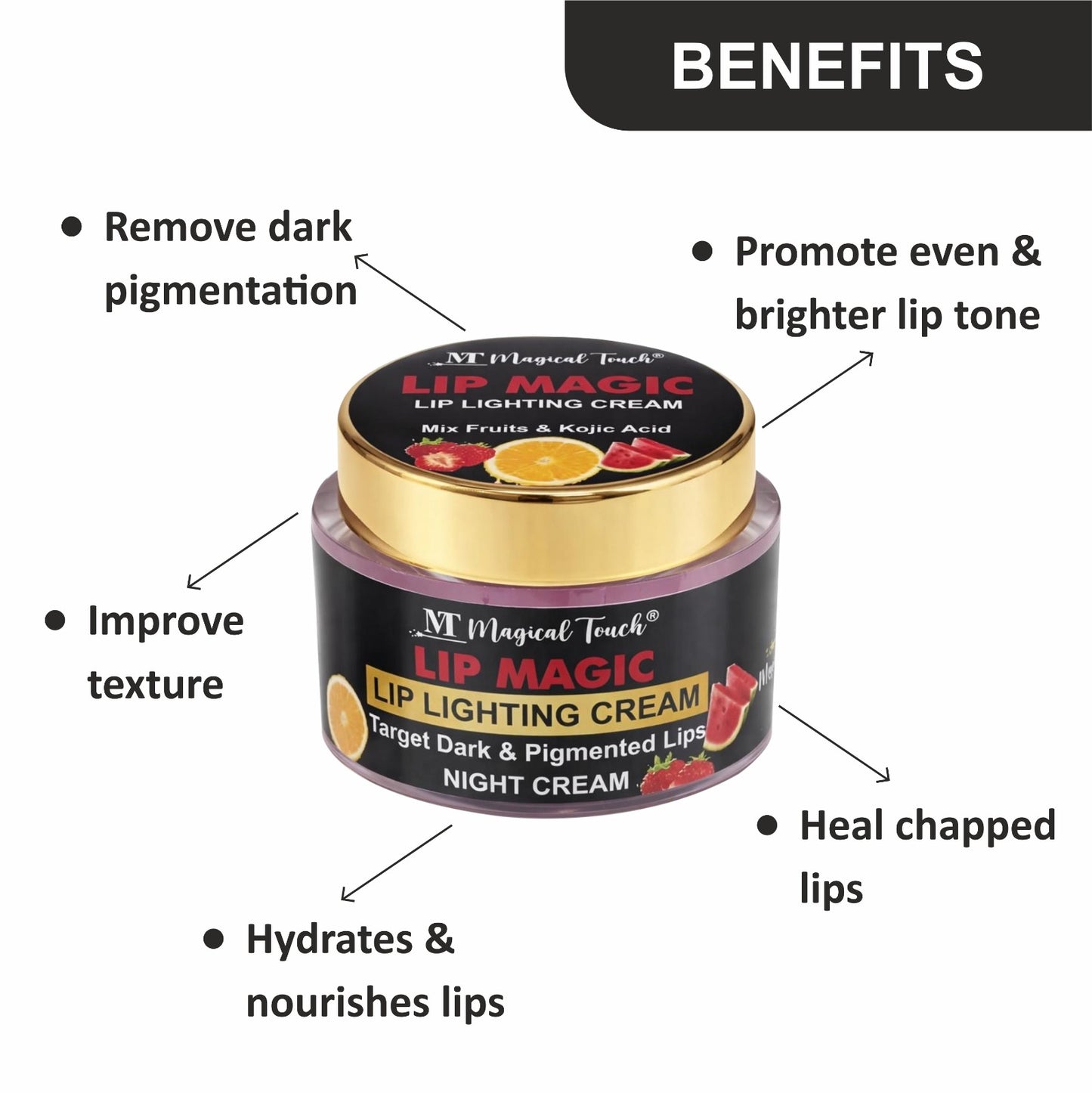 LIP LIGHTENING CREAM - 7 days visible results. Remove dark lips, pigmented lips, smoking lips and make soft clear and pinkish lips (30 gms)