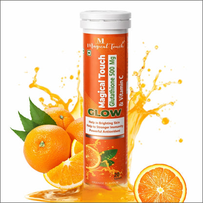 Pack of 2- GLUTATHIONE & VITAMIN-C GLOW TABLETS for Skin Brightening. Powerful antioxidant, skin detox & immunity booster (20 tablets)