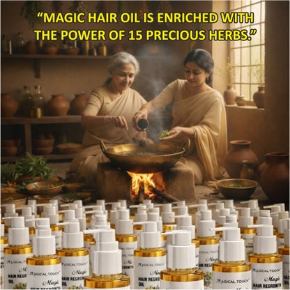 MAGIC HAIR REGROWTH OIL - Reduces Hair Fall, Nourishes the scalp, Promotes healthy hair regrowth naturally .