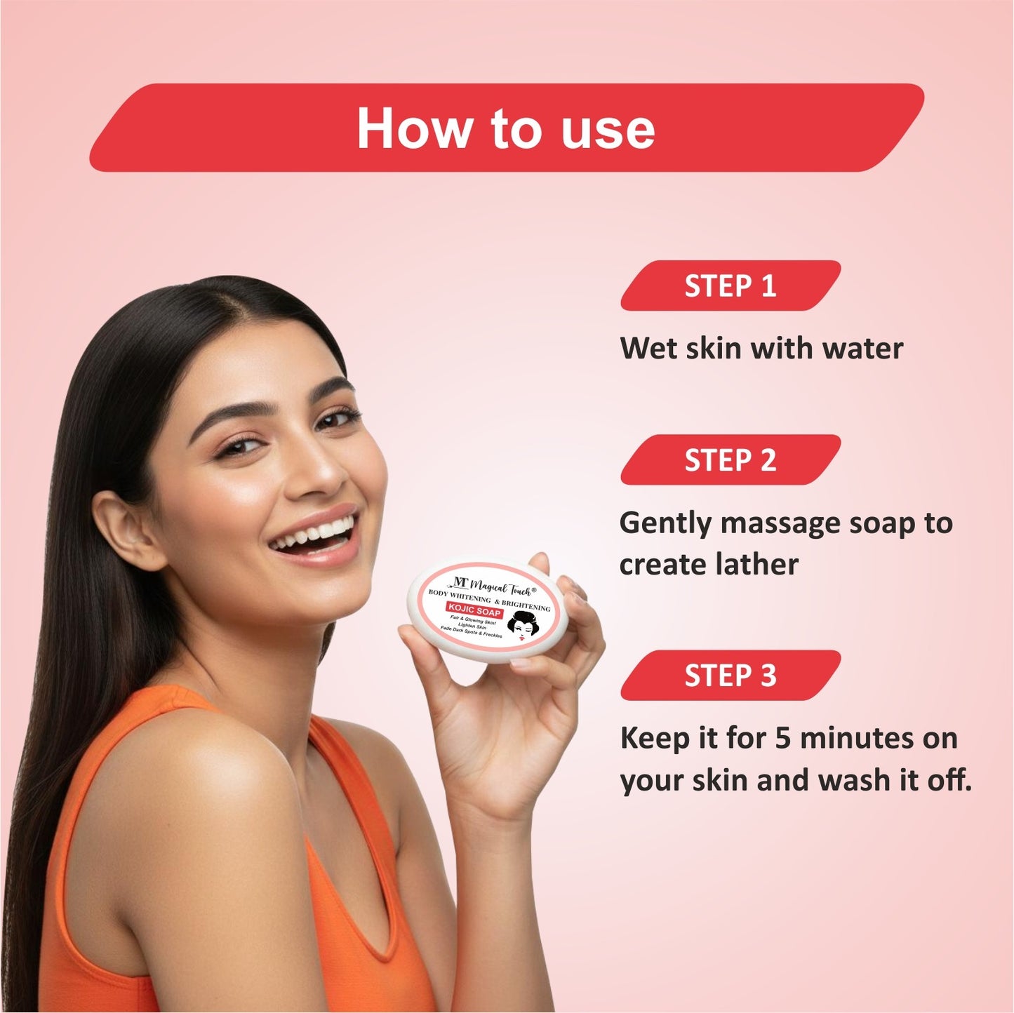 Pack of 3 Full Body Whitening Kojic Soap | Pigmentation & Spots lightening - (2 weeks results)